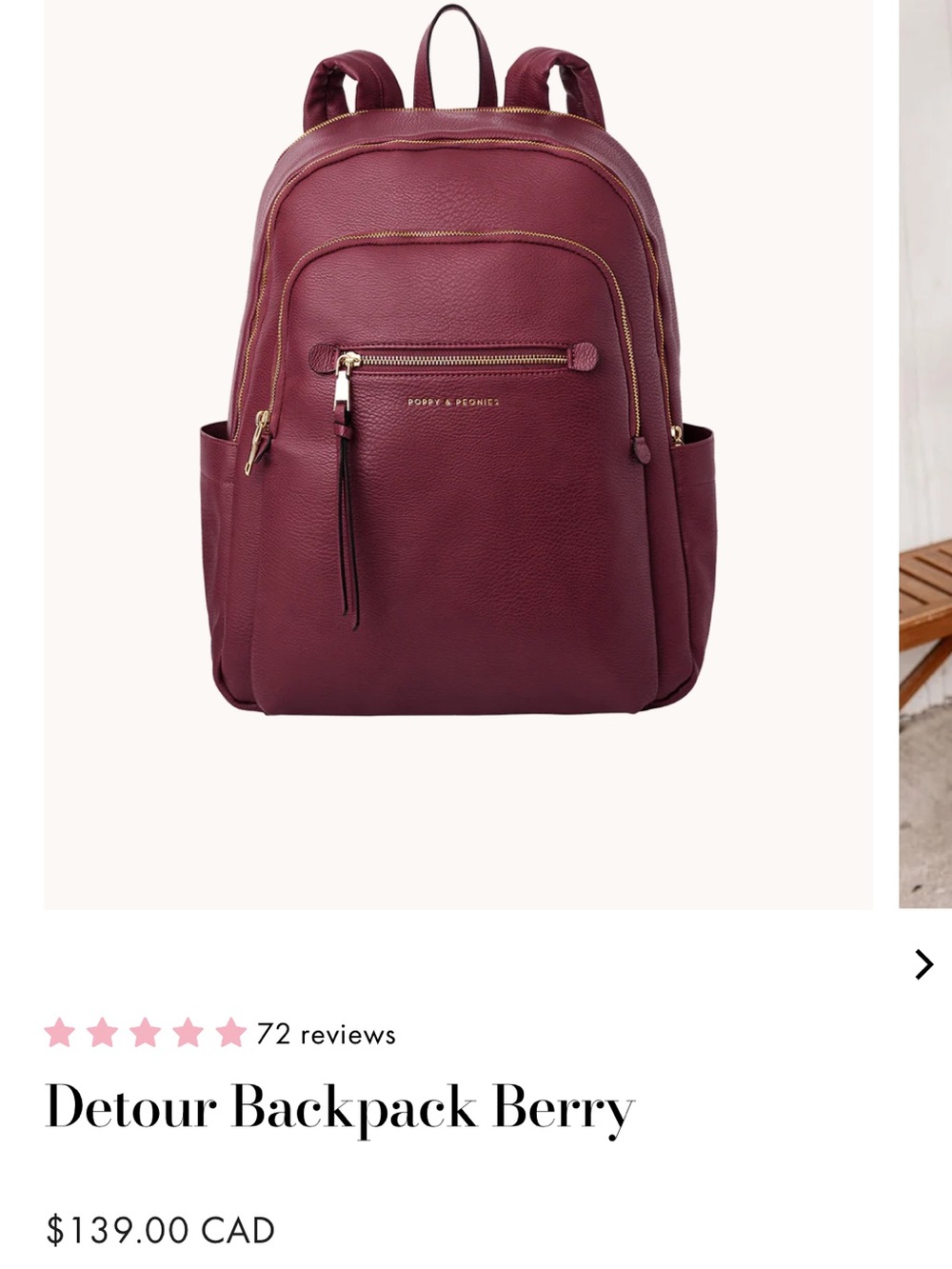 Poppy & Peonies Detour Backpack — Berry Plum